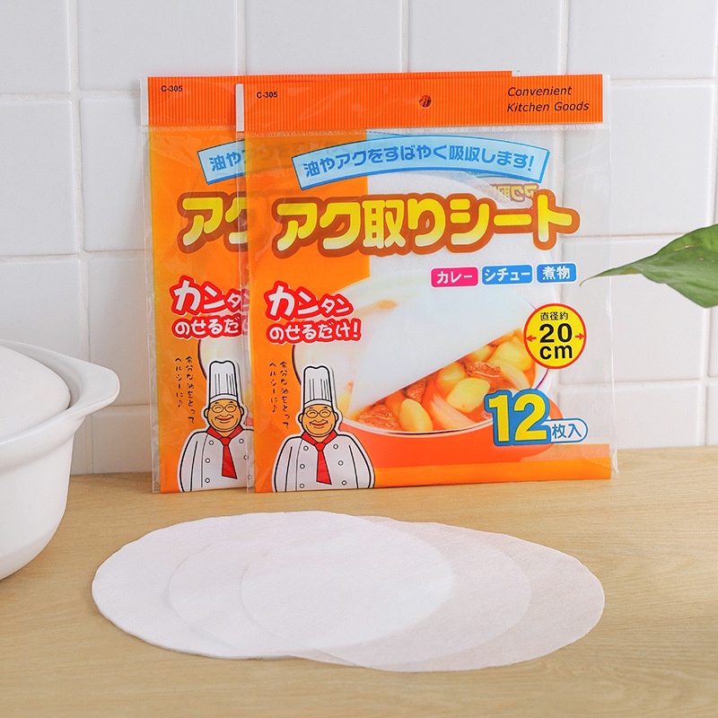 Set 12 giấy thấm dầu nấu súp chuyên dụng cho nhà bếp