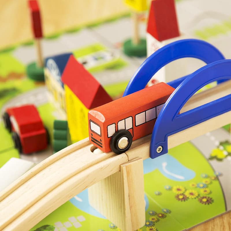 Đồ Chơi Gỗ Lắp Ghép MÔ HÌNH GIAO THÔNG Thành Phố An Toàn Cho Bé
