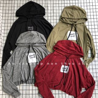 Áo croptop thêu chữ(ảnh thật)