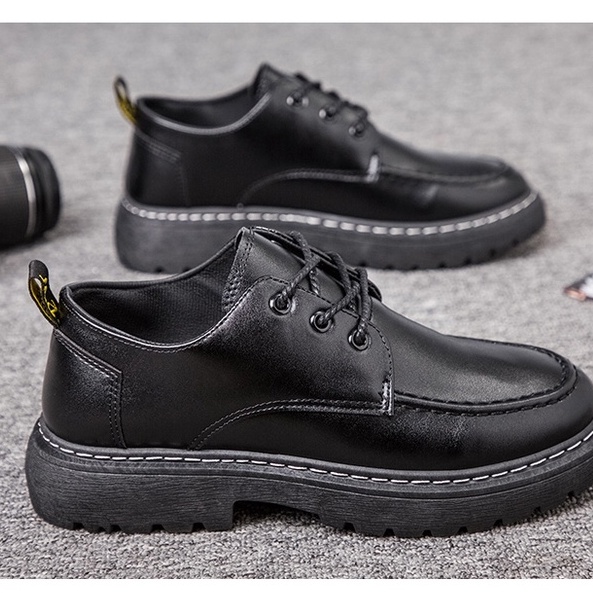 [GD04] Giày Da Lì Cổ Thấp Cho Nam Hàng Quảng Châu - Viền Chỉ Mũi Với Chất Da PU Quảng Châu loại tốt | BigBuy360 - bigbuy360.vn