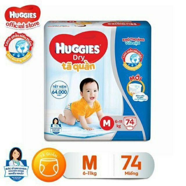 BỈM HUGGIES TÃ QUẦN XXL56/ XL62 /L68/ M74