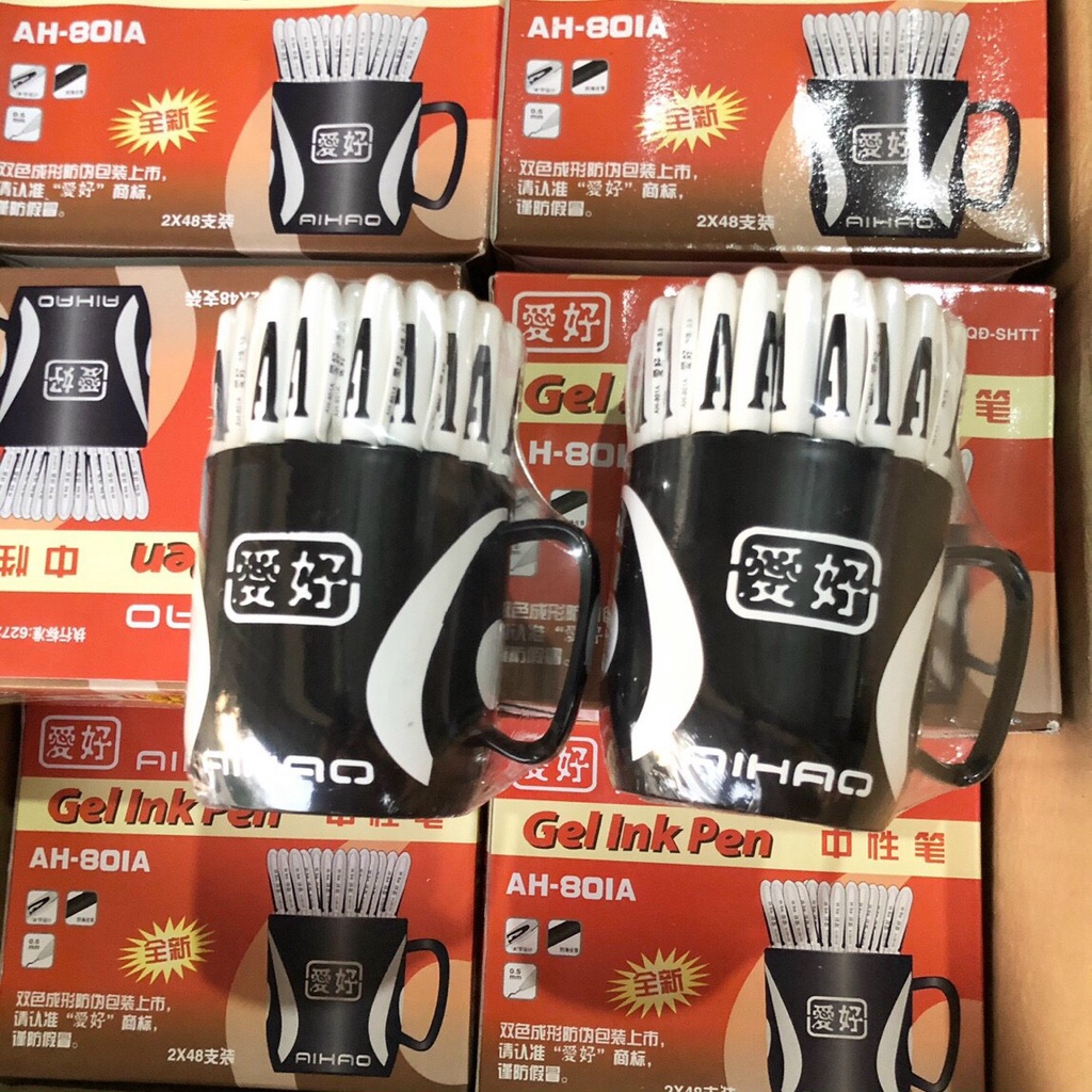 [ẢNH THẬT] Combo 2 Cốc Bút A Hoa Việt Màu Đen 96 Chiếc Hàng Chuẩn Đẹp, Đều Mực