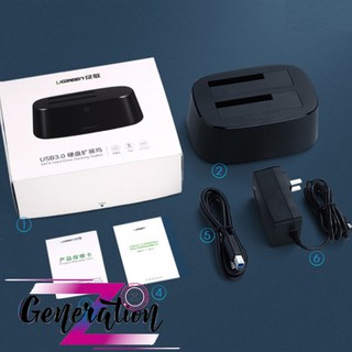 Dock Đọc Ổ Cứng HDD/SSD 2 Cổng SATA 2.5/3.5" 12TB, Tốc độ UASP 6Gbps Ugreen 50845
