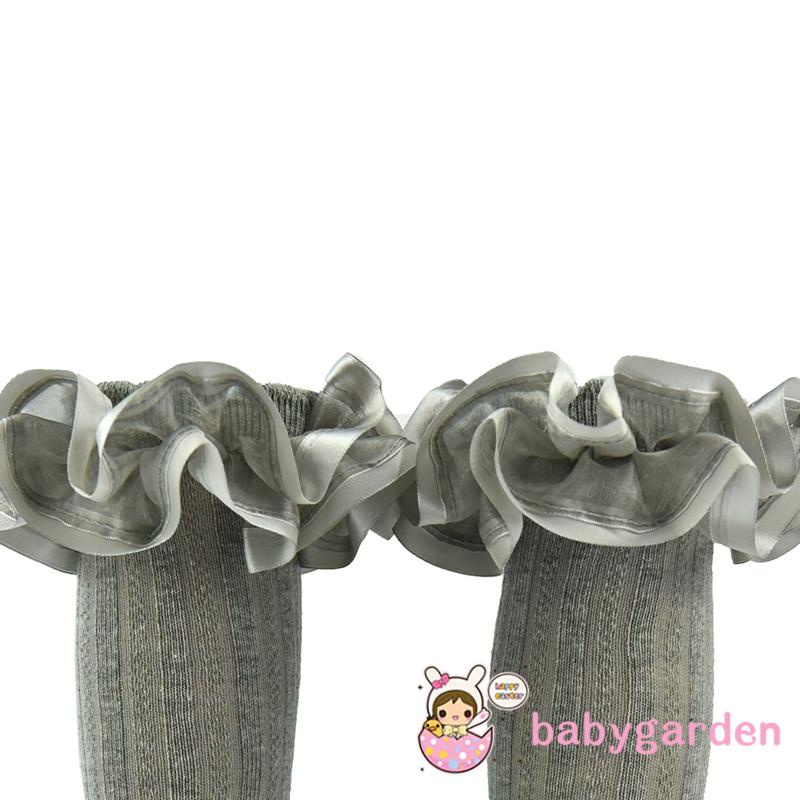 Vớ Cổ Cao Bằng Len Phối Ren Thoáng Khí Chống Trượt Thời Trang Xuân Hè Cho Bé Gái 0-3 Tuổi