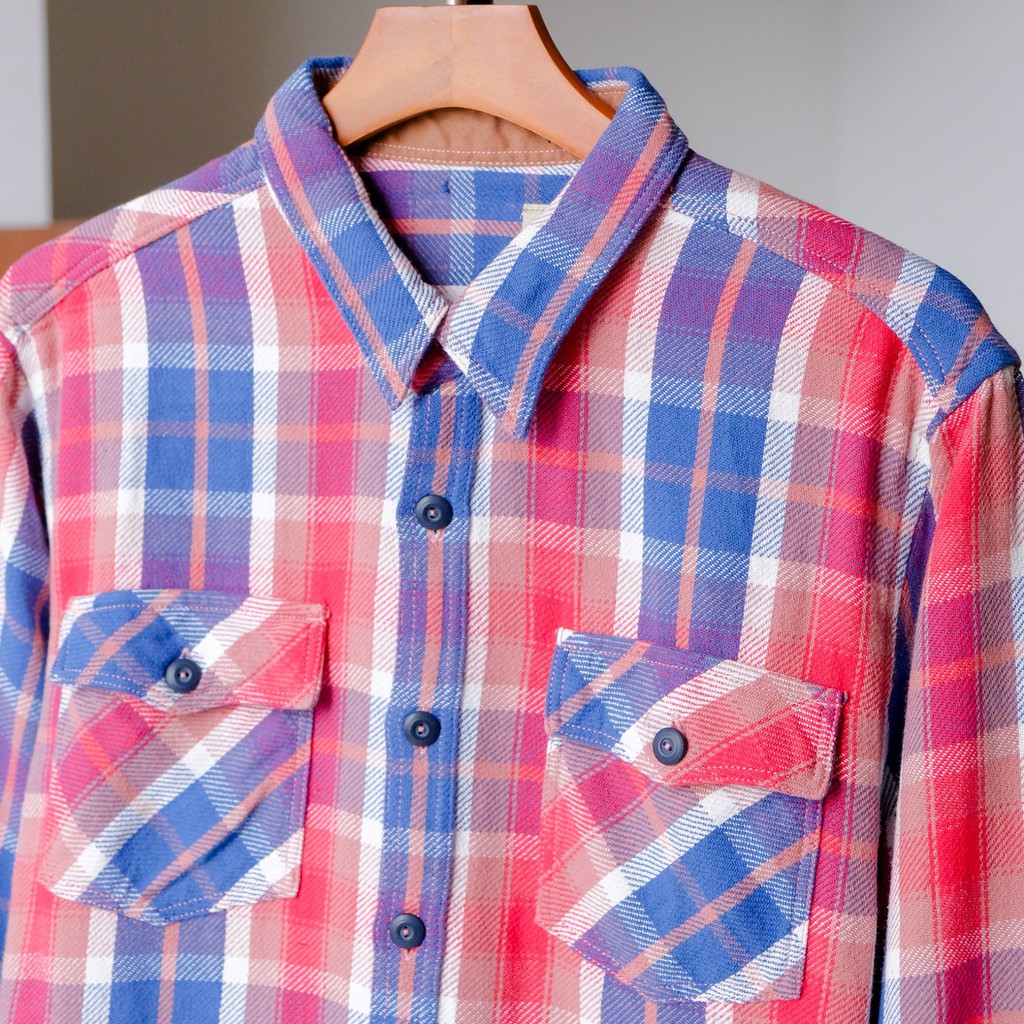 Áo sơ mi unisex, chất vải flannel, form suông đi làm đi chơi