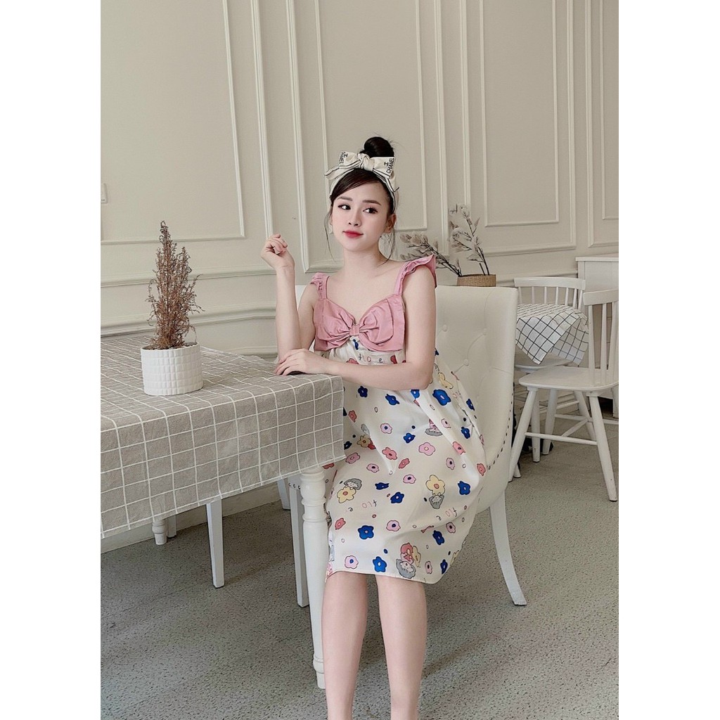 Đầm 2 dây satin, lụa thái 40-58kg | BigBuy360 - bigbuy360.vn