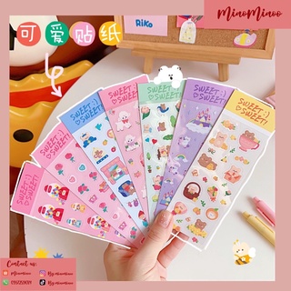 Sticker decal dán trang trí sổ vở Sweet Sweet nhiều màu họa tiết hoạt hình siêu dễ thương