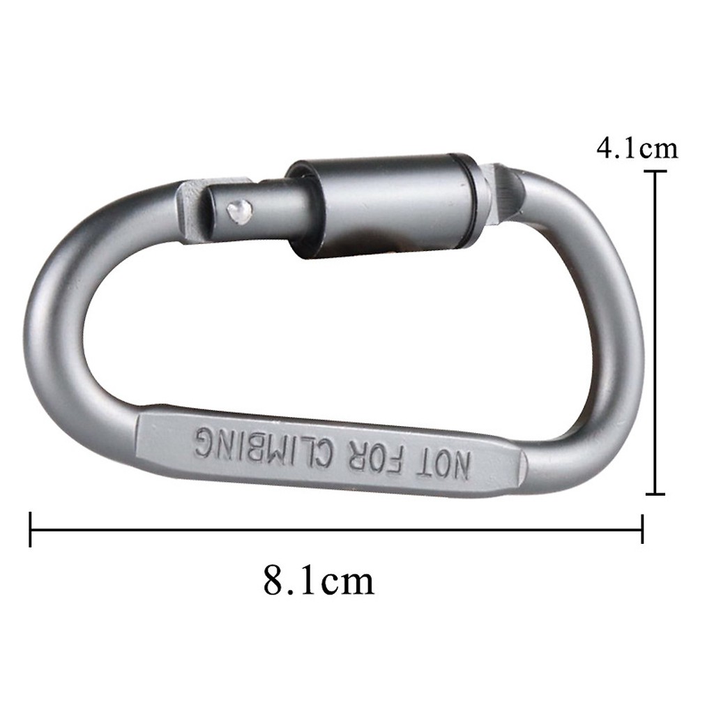 Móc khóa Carabiner Hình Chữ D Chất Liệu Hợp Kim Nhôm Cao Cấp Rất Cứng Và Siêu Bền - Hàng Nhập Khẩu