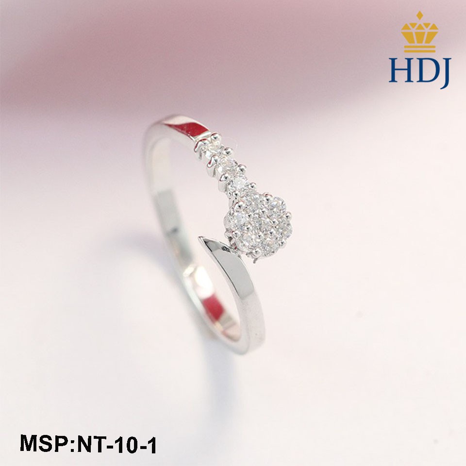 Nhẫn nữ bạc 925 đẹp đính đá tinh tế sang trọng trang sức cao cấp HDJ mã NT-10-1