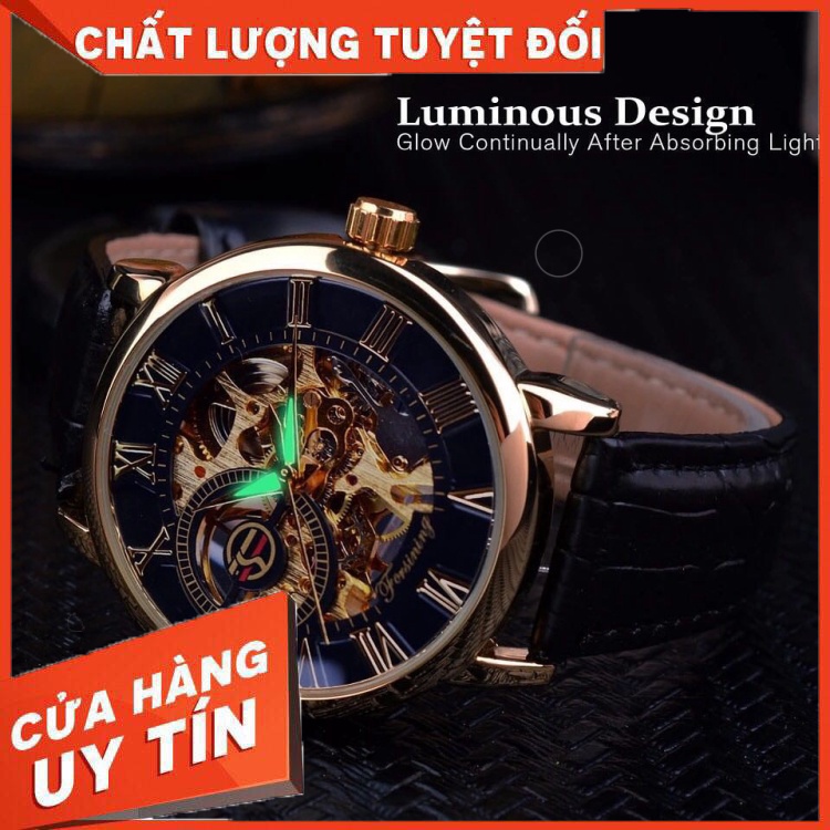 HÀNG CAO CẤP -  Đồng Hồ Cơ Nam Lộ Máy Chính Hãng Forsining Thời Trang Dây Da Cao Cấp Đẹp Giá Rẻ  - Hàng Cao Cấp