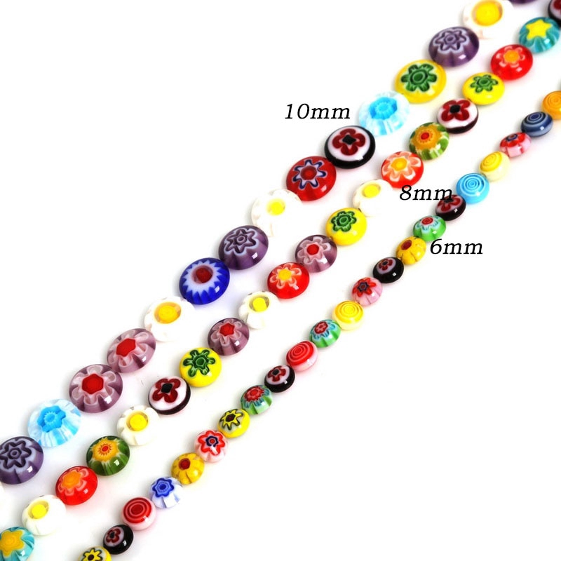 Chuỗi hạt thủy tinh tròn 6 / 8 / 10mm dành cho làm trang sức