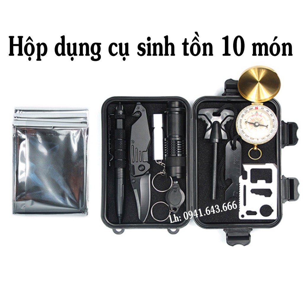 ✱┋▧ Hộp Sinh Tồn SOS 10 Món - Hàng Xịn Phụ Kiện Nơi Hoang Dã