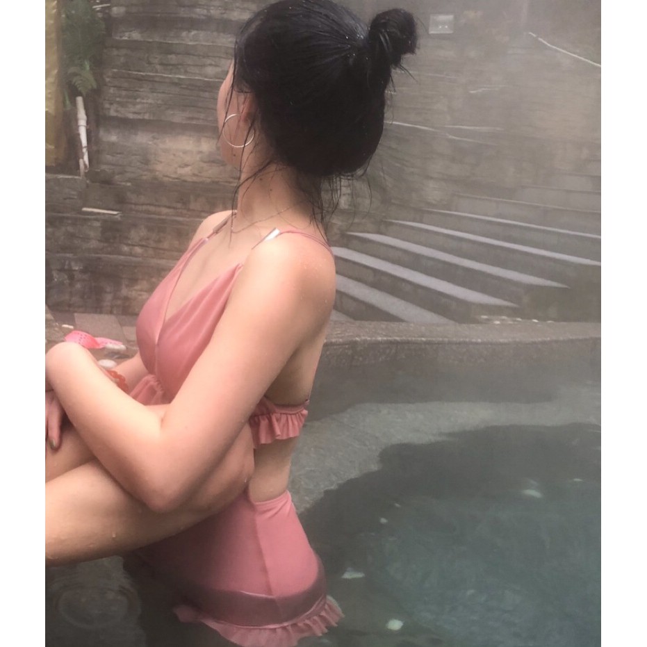 Bikini bèo hồng 2 mảnh cạp cao | BigBuy360 - bigbuy360.vn