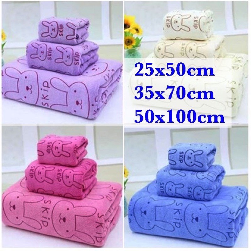 Sét 3 khăn mặt siêu mềm mịn họa tiết ngộ nghĩnh siêu yêu