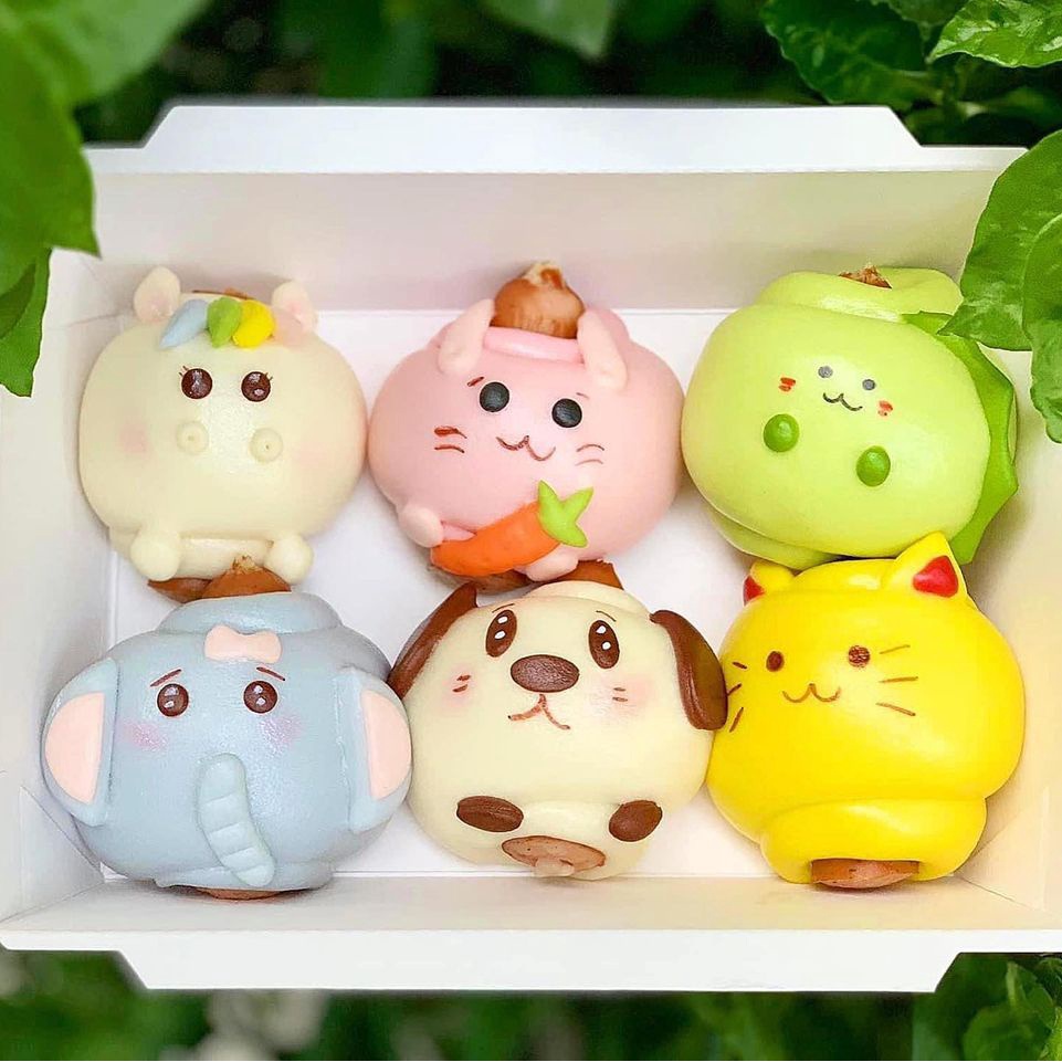 Bánh bao hình thú cute nhân xúc xích