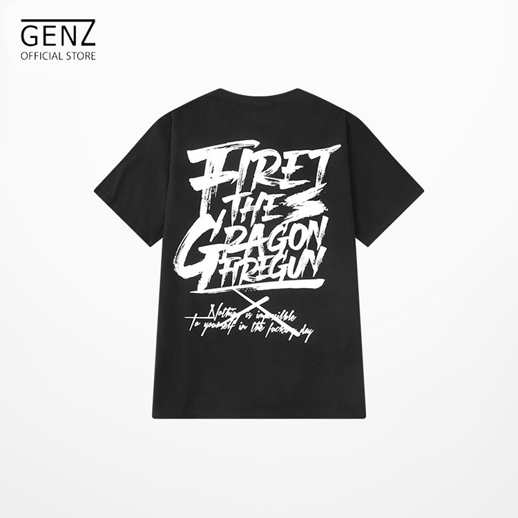 [Mã FASHIONMALLT4 giảm 15% đơn 150K] Áo thun tay lỡ GENZ dáng Unisex form rộng phong cách Ulzzang Frist The GRagon - Z86 | BigBuy360 - bigbuy360.vn