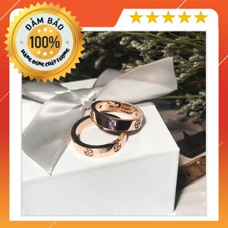 [ẢNH THẬT] Nhẫn Đôi C.A.T.I.E.R Chất Liệu Tittan, Mạ 3 Lớp Công Nghệ Cao, Đính Đá Cubic Zirconia Chống Chầy Xước