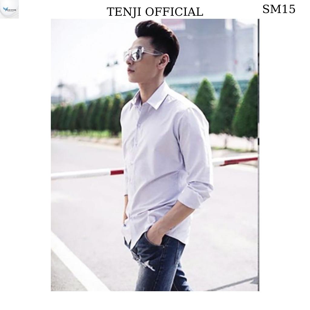 Áo sơ mi nam tay dài, trắng chất lụa, sơ mi nam trắng cực đẹp mềm mịn cao cấp hottrend hàn quốc 2022 sm15 TenJI 11