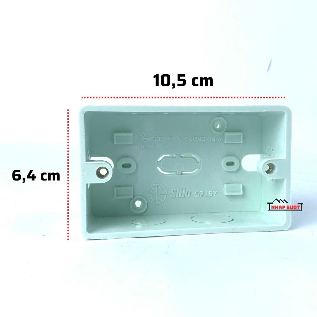 Đế âm đơn, đôi, vuông, nổi, aptomat cài MCB Sino nhựa chống cháy