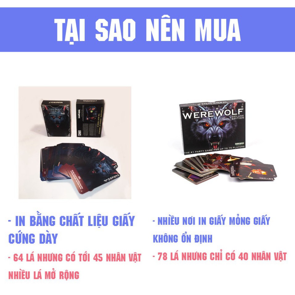 [G04] [FREESHIP ĐƠN 50K]COMBO MA SÓI ULTIMATE DELUXE + 1 BỘ UNO bản dày - GIÁ RẺ TIỆN LỢI S020