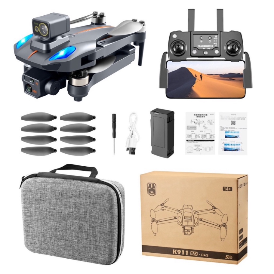 Flycam K911 Max - Drone Camera 8K K911 Max GPS, Động Cơ Không Chổi Than, Cảm Biến Chống Va Chạm, Tự Trở Về, Bay 25 Phút