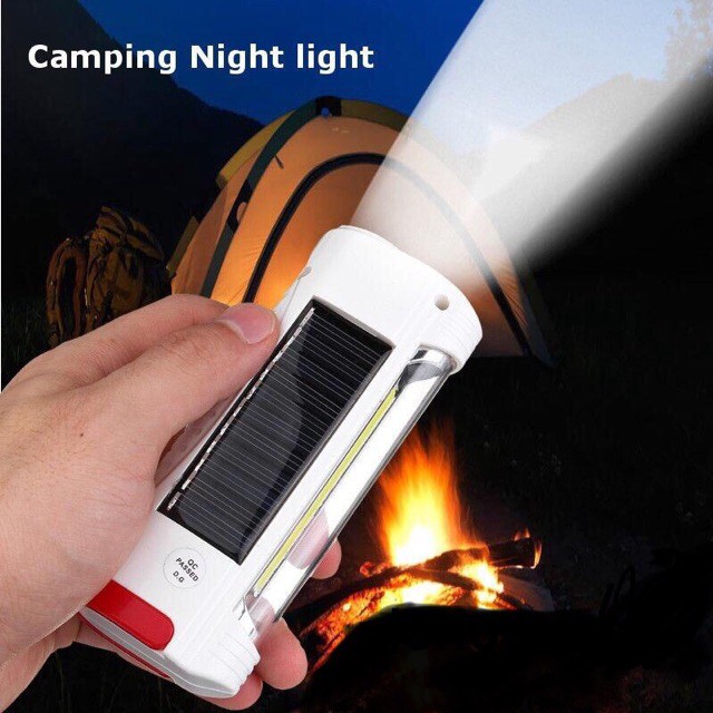 Đèn pin Năng lượng mặt trời 2 đèn led. Đèn dã ngoại. Đèn camping