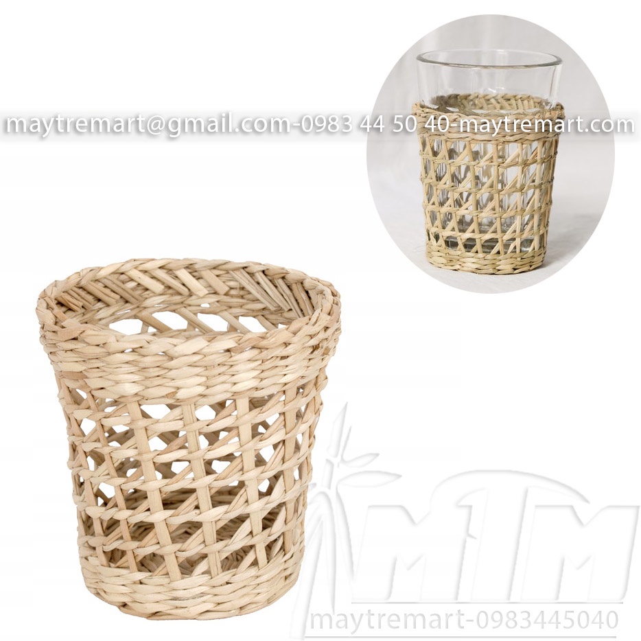 Cốc cói nhí đan thưa, decor, phụ kiện trang trí.