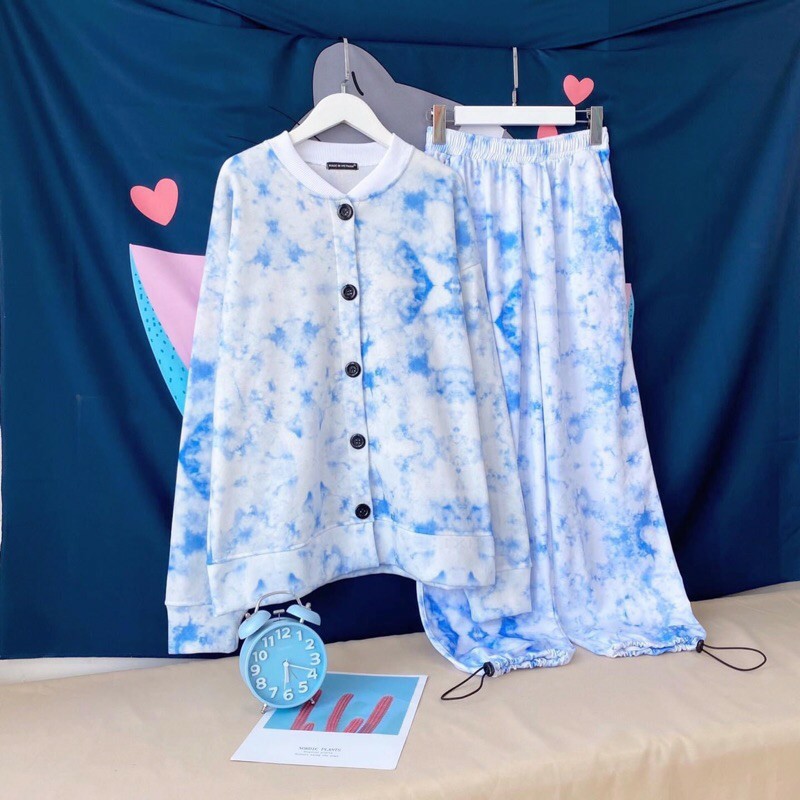 [Ảnh Thật] ÁO CARDIGAN LOANG 3D BIGSIZE Chất Nỉ Bông (Loang Trắng) | BigBuy360 - bigbuy360.vn