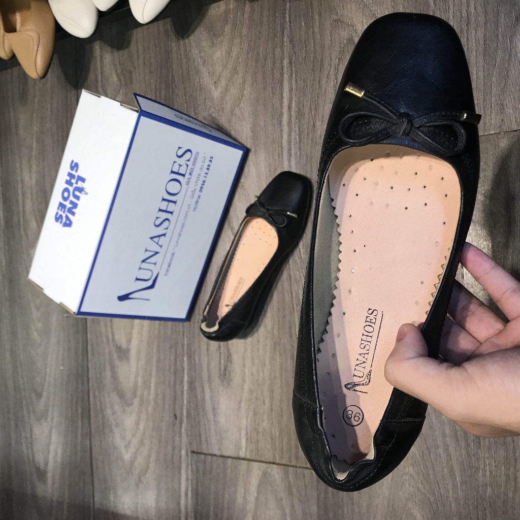 Giày đế xuồng nữ da bò mềm êm chân Lunashoes 25807 bảo hành 24 tháng 1 đổi 1 dễ đi dễ phối đồ giày cho mẹ