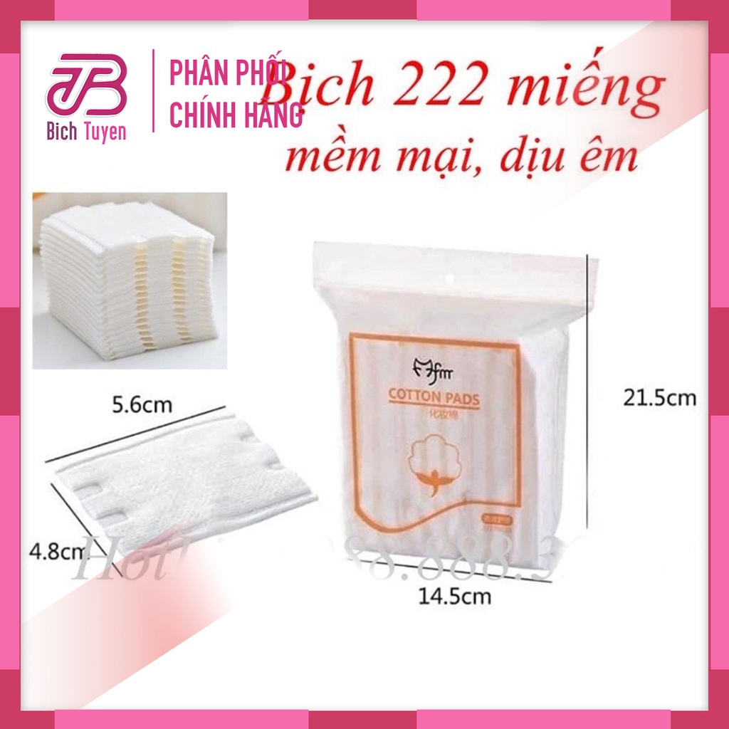 Bông tẩy trang 222 miếng Cotton Pad nội địa Trung Quốc 3 lớp mềm mịn BT.Cosmetic - Bông tẩy trang COTTONPAD BT Cosmetic