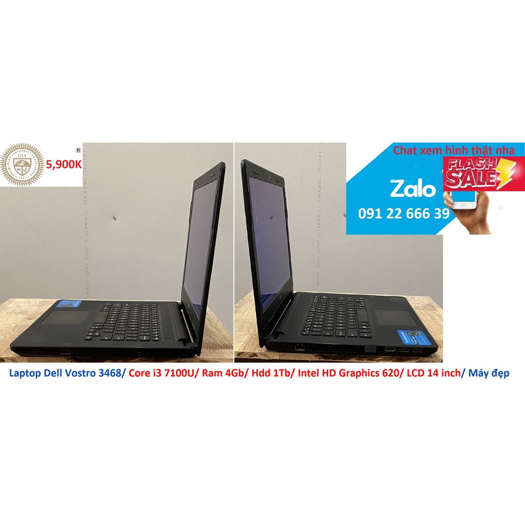 Laptop Dell Vostro 3468/ Core i3 7100U/ Ram 4Gb/ Hdd 1Tb/ Intel HD Graphics 620/ LCD 14 inch/ Máy đẹp | WebRaoVat - webraovat.net.vn