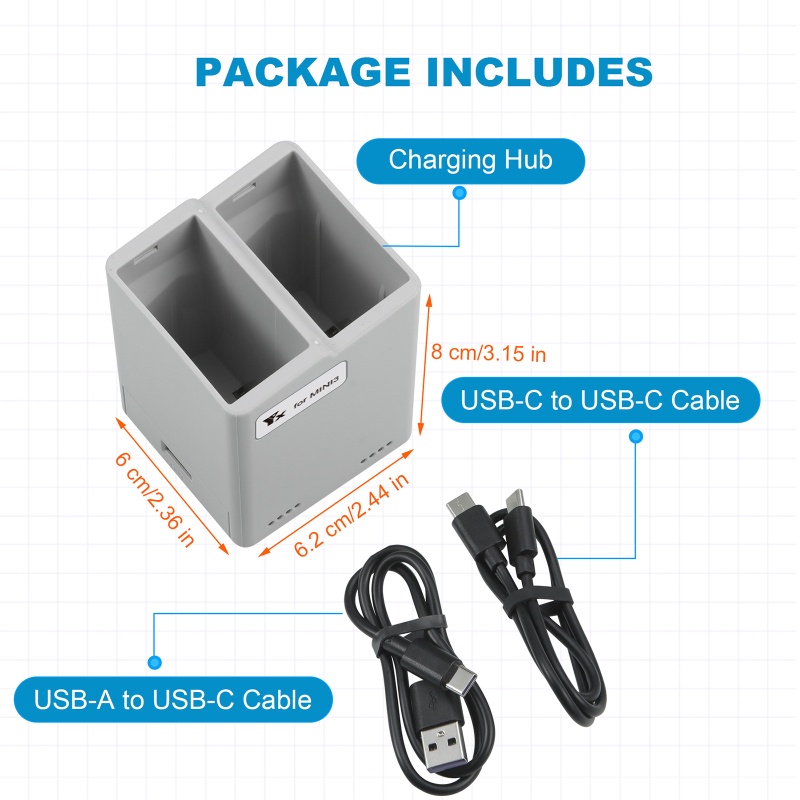 Bộ Chia 2 Cổng Sạc Pin Maximum Mini 3 Pro Chuyên Dụng