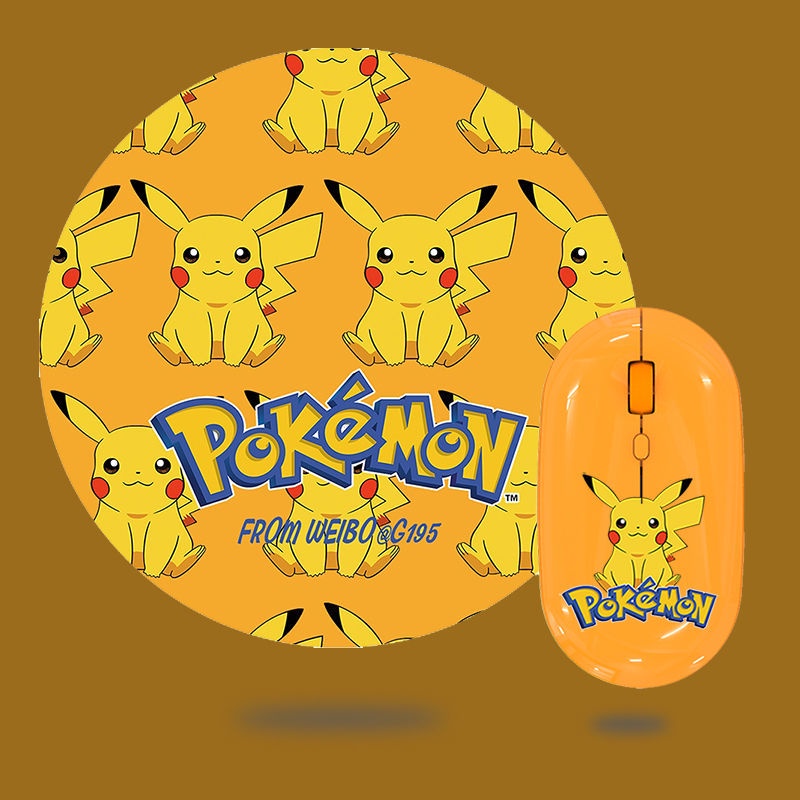Chuột sáng Tạo. Bộ Lót Chuột Bluetooth Không Dây Hình Vịt Vàng / Pikachu Có Thể Sạc Lại Cho Laptop