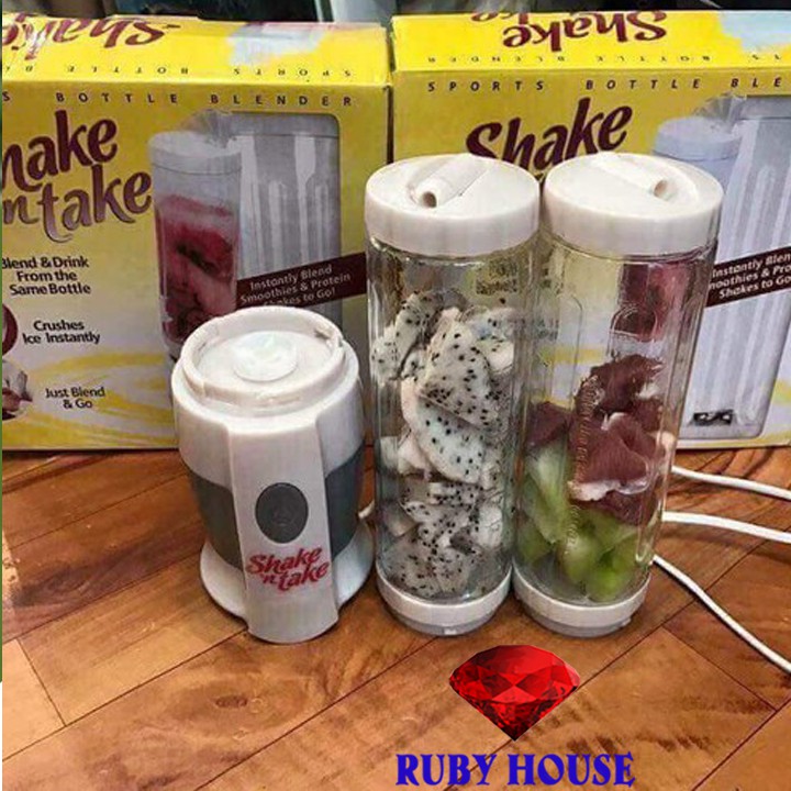 [CHÍNH HÃNG] Máy xay sinh tố 2 cốc Shake, Máy xay cầm tay đa năng-Sunny House