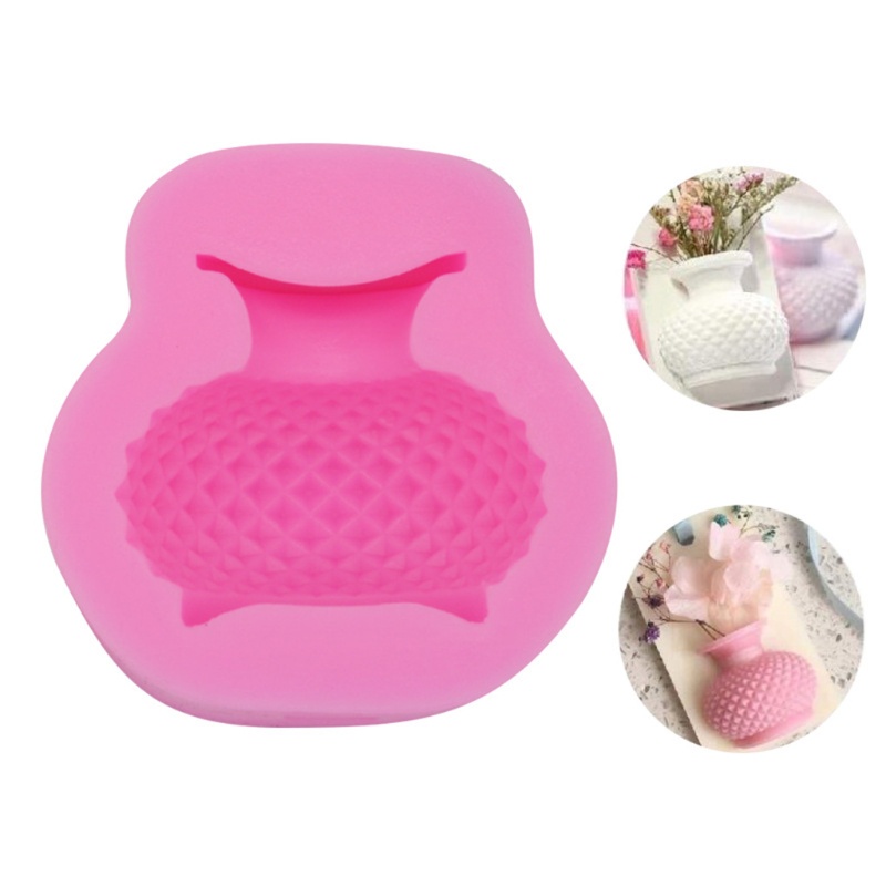 Khuôn Silicone Làm Bánh / Xà Phòng / Nến Hình Chậu Hoa 3D DIY