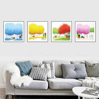 Bộ 4 tranh canvas treo tường 40 x 40 x 4 tấm( kèm khung viền) SR72