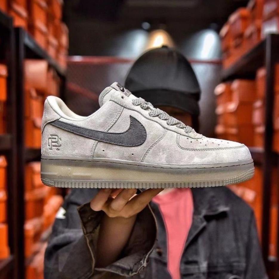 Giày thể thao AF1 Reigning Champ xám da lộn 807618-200 cao cấp, Giày thể thao xám da lộn bản best.