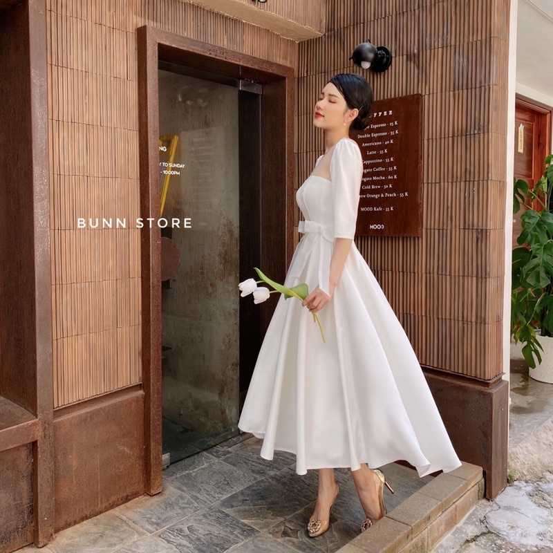 Váy Cưới Eliza Dáng Ngắn Và Dài 👗 Váy Cưới Đi Bàn Đón Tiệc Phong Cách Hàn Quốc Sang Trọng 👗