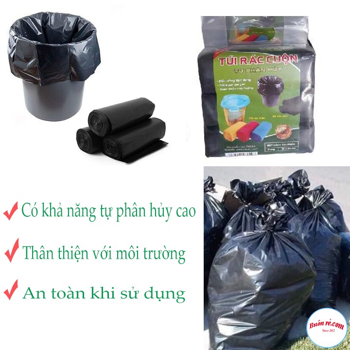 Combo 3 Túi Rác Cuộn Tự Phân Hủy 1kg Thân Thiện Với Môi Trường br00486