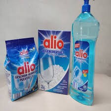 Bộ Bột rửa Alio + Muối mềm nước + Nước làm bóng Alio dành cho máy rửa chén