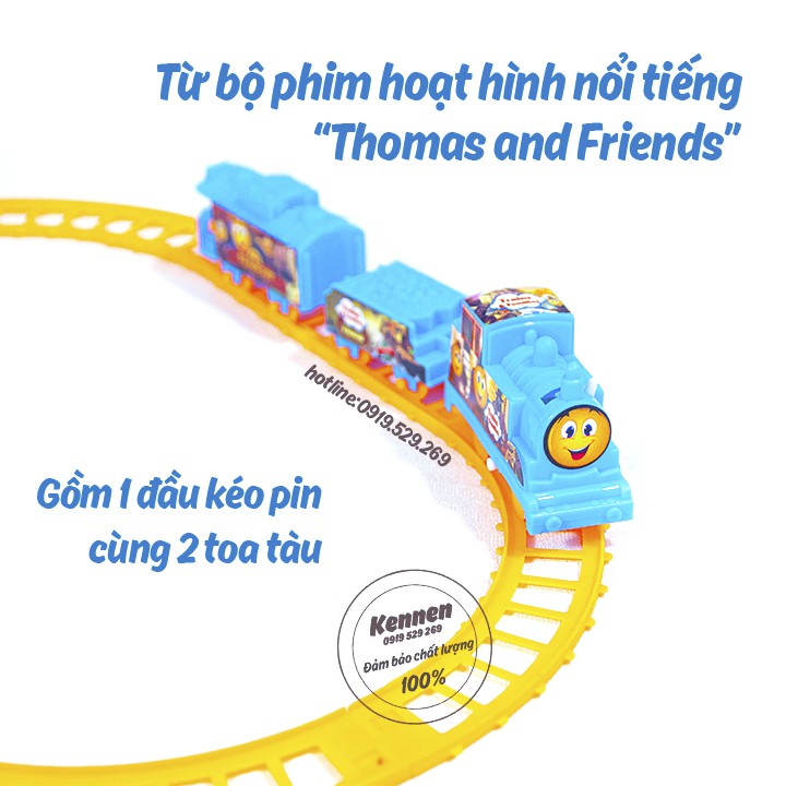 Đồ chơi đường ray tàu hỏa Thomas and friend 3 toa hàng đẹp (ảnh thật)