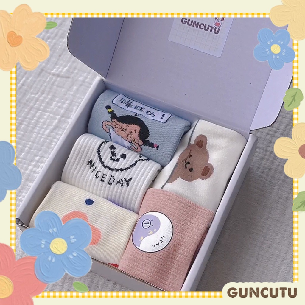 Set vớ trắng dễ thương làm quà tặng - Guncutu