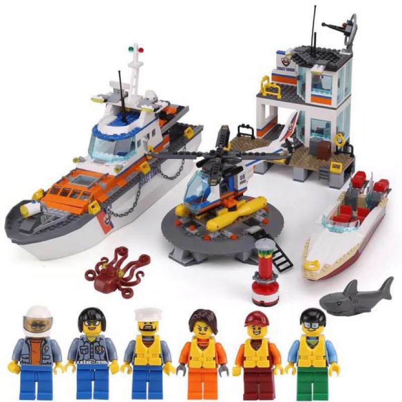 Lego - Lepin 02081 ( Xếp hình Trụ Sở Cảnh Sát Tuần Tra Bờ Biển 855 khối )