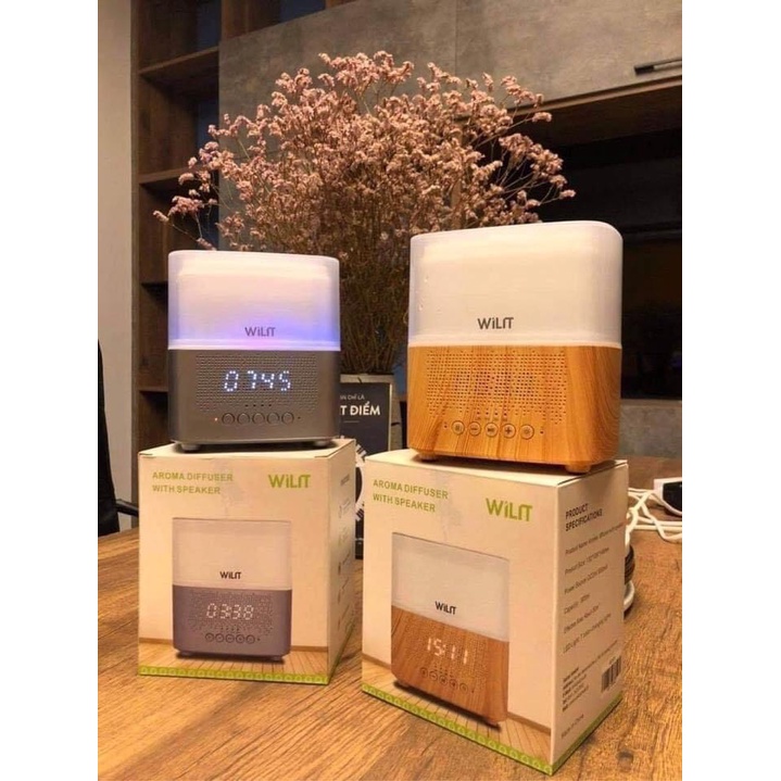 Máy xông tinh dầu Wilit 4 in 1 có loa bluetooth kèm đèn ngủ và có báo thức, hẹn giờ - Hàng Đức - Daisyhouse23, DH0061