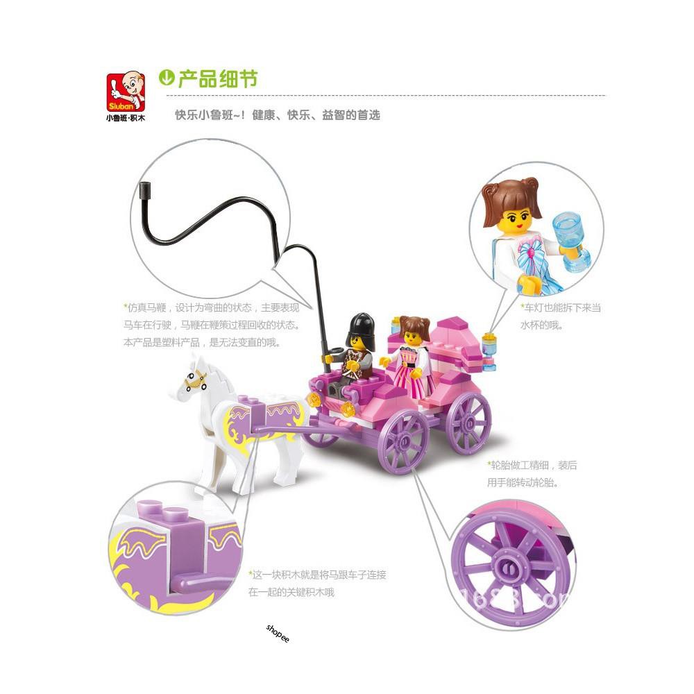 [Lego giá rẻ ]  Xếp hình lego con gái ⚡ Ảnh thật⚡ lego xếp hình xe ngựa của công chúa  B0239 gồm 99 pcs