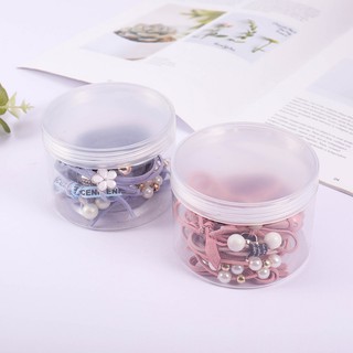 Hộp 12 dây cột tóc Hàn Quốc siêu đẹp siêu bền (Màu Hồng Nhạt)
