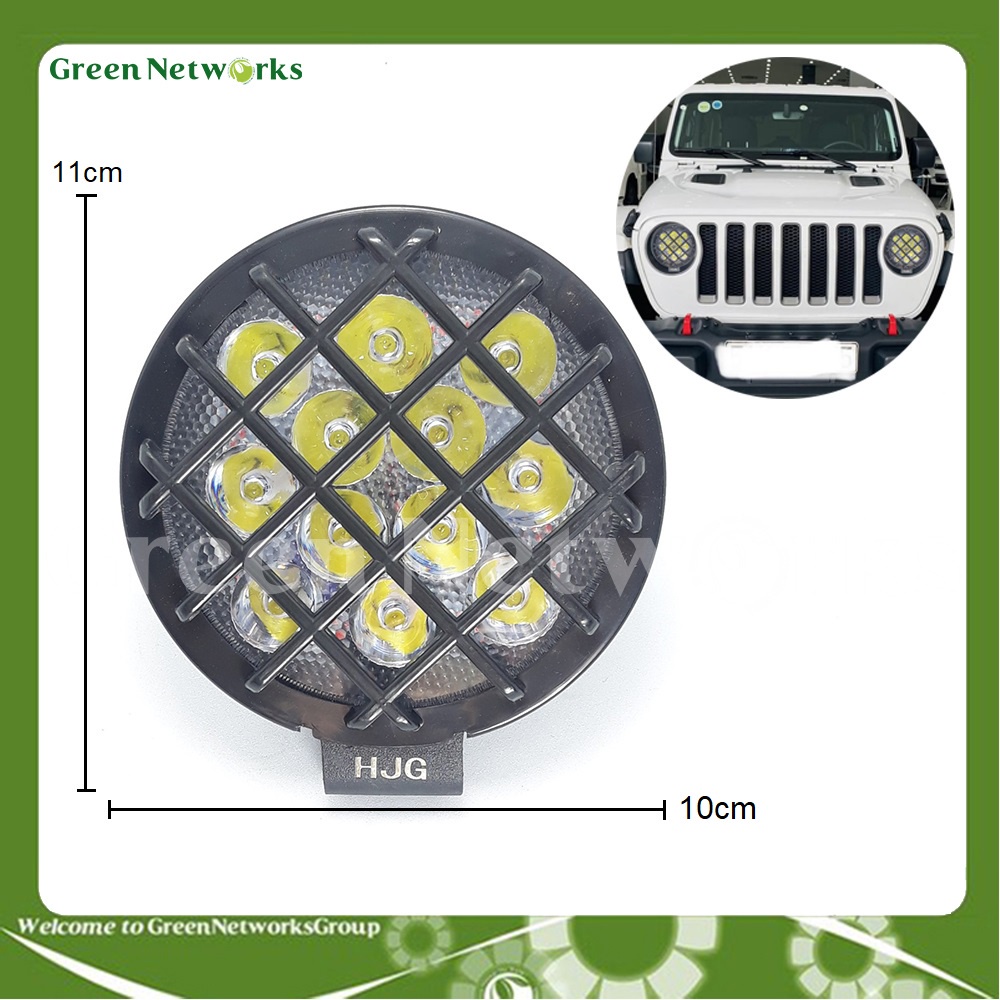 ♤◘✟Đèn pha Led 12 bóng tròn 12V cho xe Jeep Moto GreenNetworks