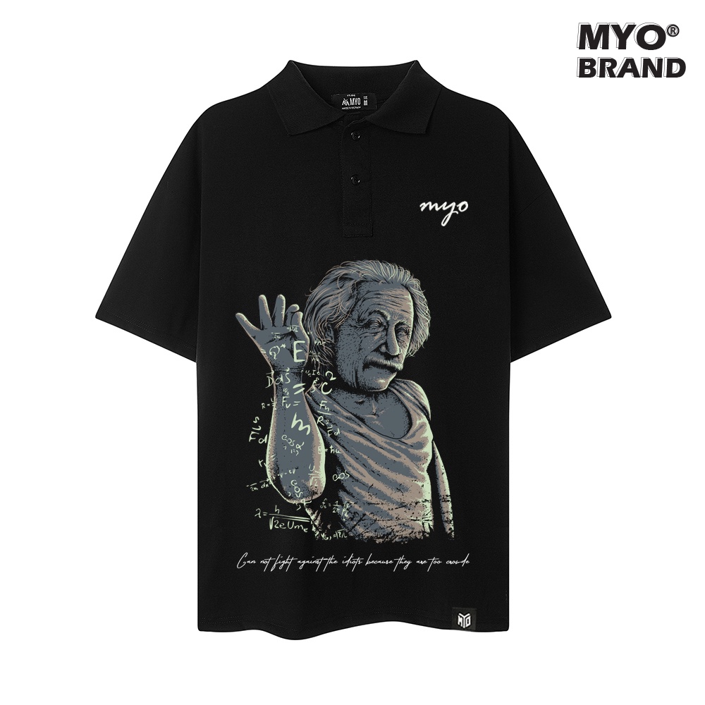 Áo Polo Tay Lỡ MYO Funny Albert Einstein Q013