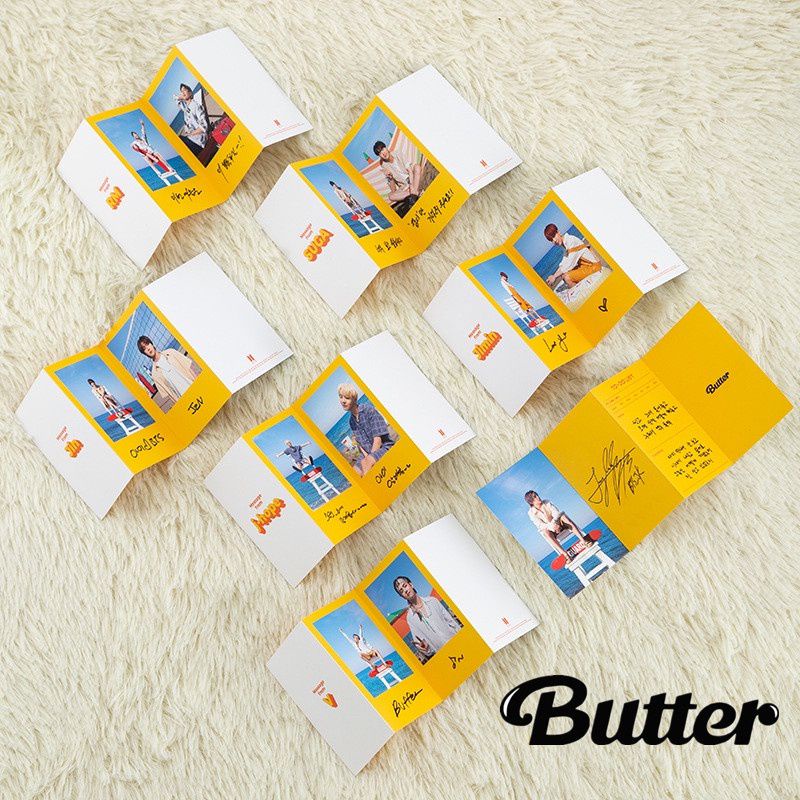 Photocard chữ ký thông tin thành viên BTS Butter