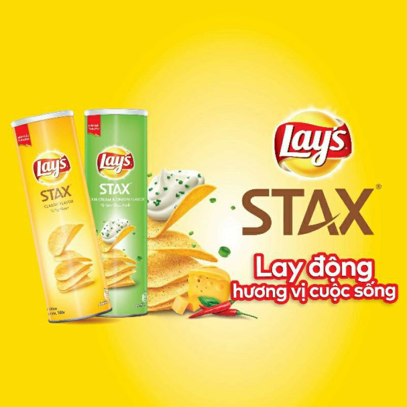 Snack Khoai Tây Lon Lays Stax [LON 100G/160G] Đủ Vị